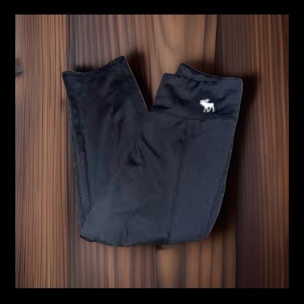 Abercrombie & Fitch Black Kids Casual Pants with White Logo - Picture 1 of 5